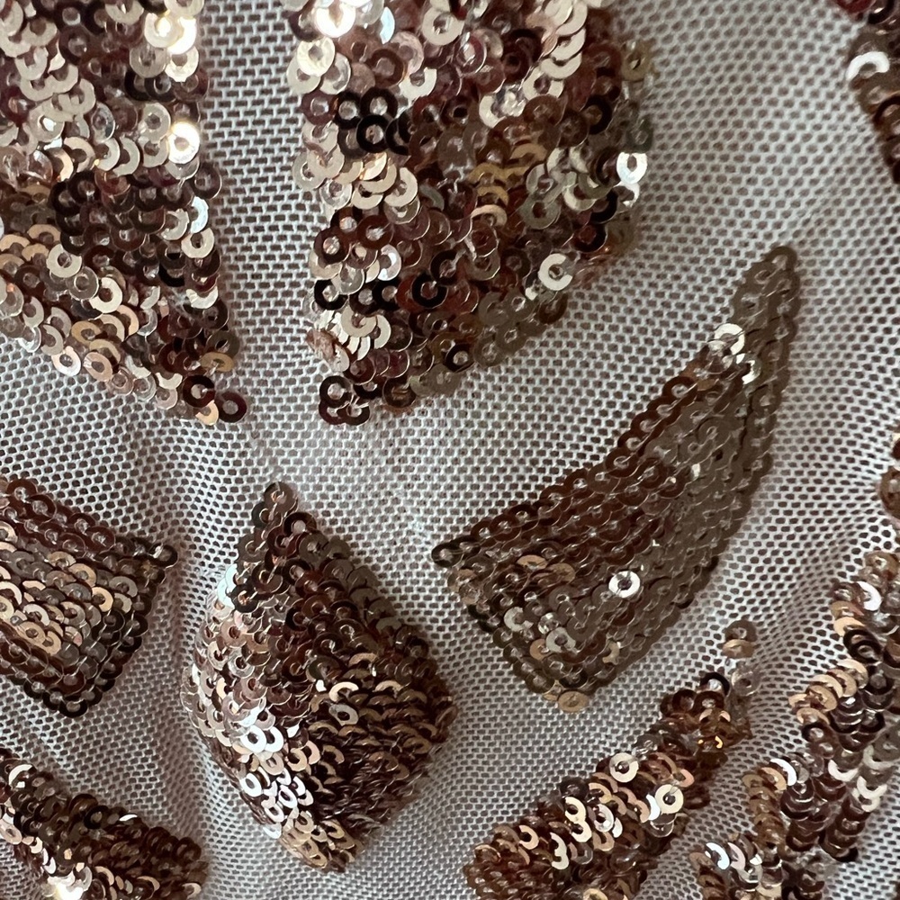 Fashion Nova Pale Pink & Rose Gold Sequins Formal Dress Size S - Picture 8 of 12